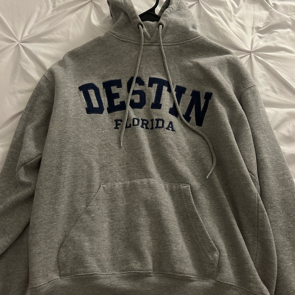 CO Heather Gray Hoodie with Destin Florida Design